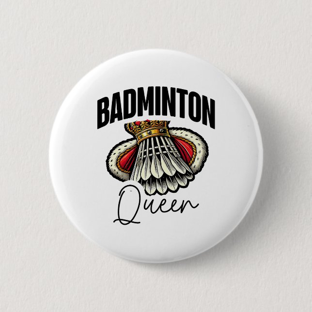 Funny Badminton Player Love Shuttle Design 19  Button (Front)