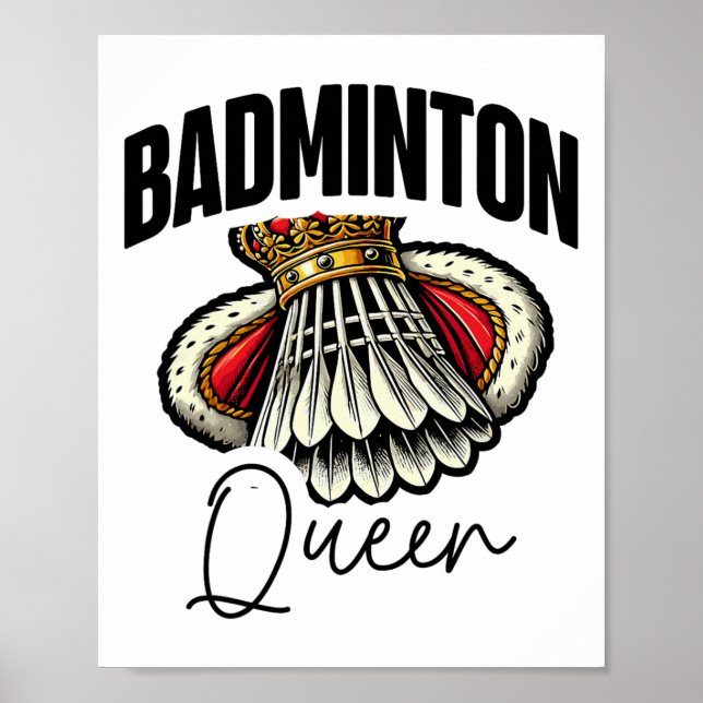 Funny Badminton Player Love Shuttle Design 19  Poster (Front)