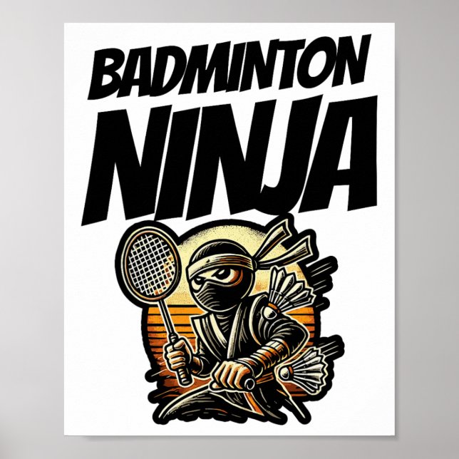 Funny Badminton Player Love Shuttle Design 26  Poster (Front)