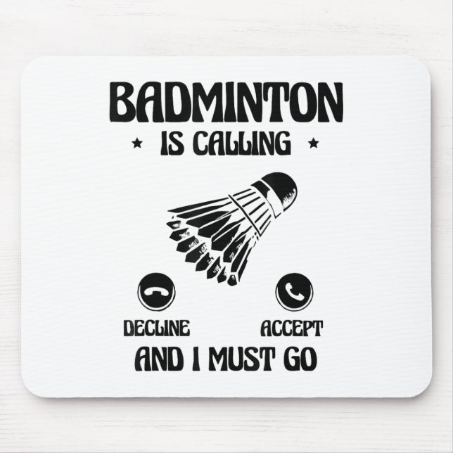 Funny Badminton Player Love Shuttle Design 2  Mouse Pad (Front)