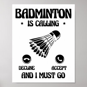 Funny Badminton Player Love Shuttle Design 2 Poster
