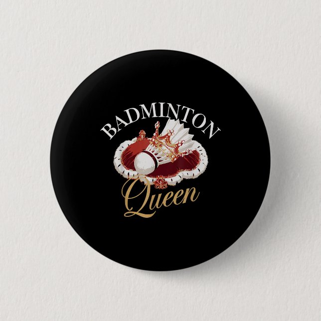 Funny Badminton Player Love Shuttle Design  Button (Front)