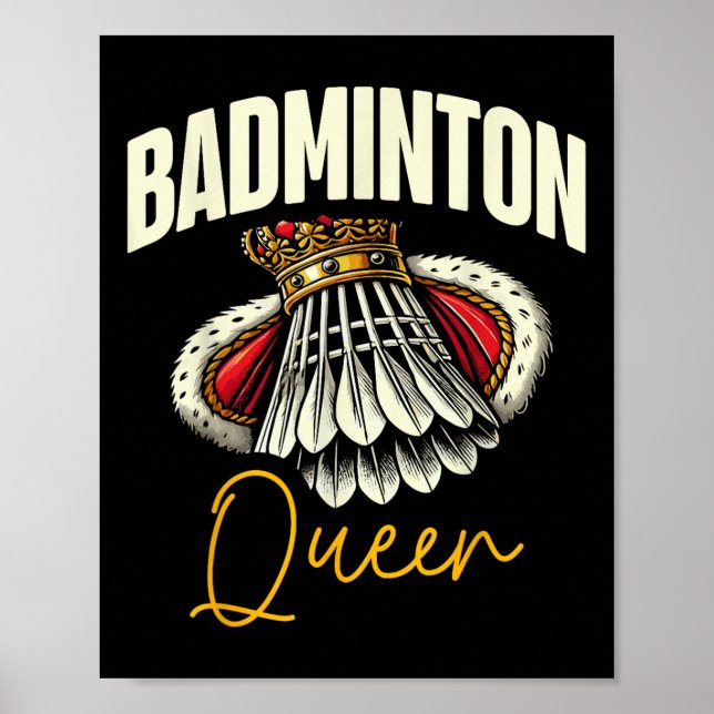 Funny Badminton Player Love Shuttle Design  Poster (Front)