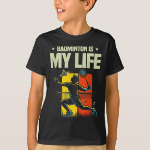 Funny Badminton Player Love Shuttle Design T-Shirt
