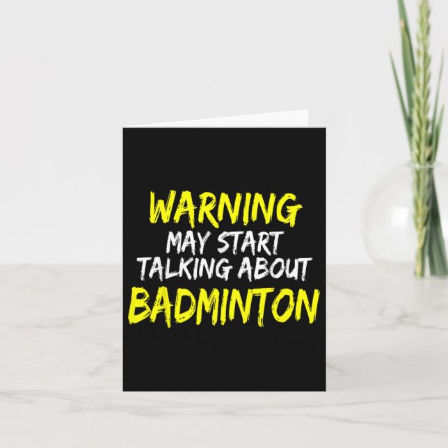 Funny Badminton Saying Badminton Player Saying  Card (Front)