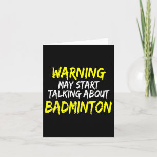 Funny Badminton Saying Badminton Player Saying Card