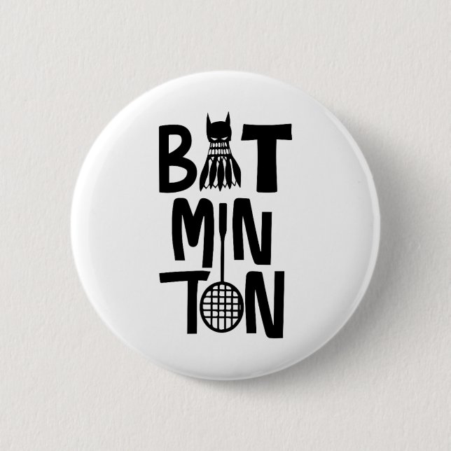 Funny Badminton Shuttle  Button (Front)