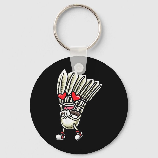 Funny Badminton Shuttle Player Design Men Women  Keychain (Front)