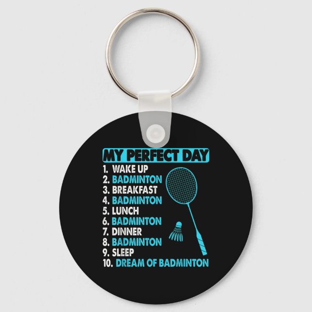 Funny Badminton Shuttle Rackets Novelty Tee  Keychain (Front)