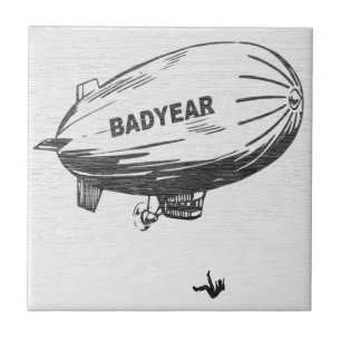 Funny Badyear Blimp Satire Ceramic Tile