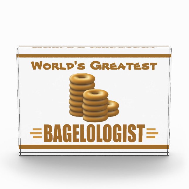 Funny Bagel Baker Acrylic Award (Front)