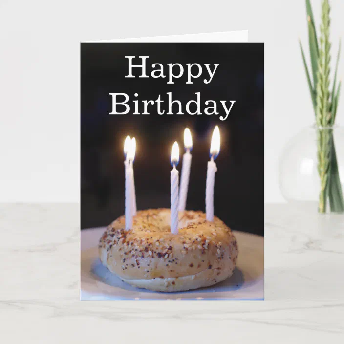 Funny Bagel Birthday Card Zazzle Com