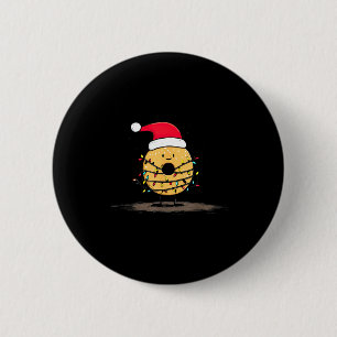 Funny Bagel Christmas Graphics Lights Lover  Button