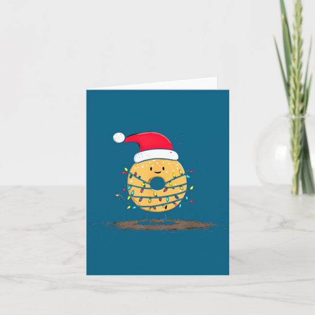 Funny Bagel Christmas Graphics Lights Lover  Card (Front)