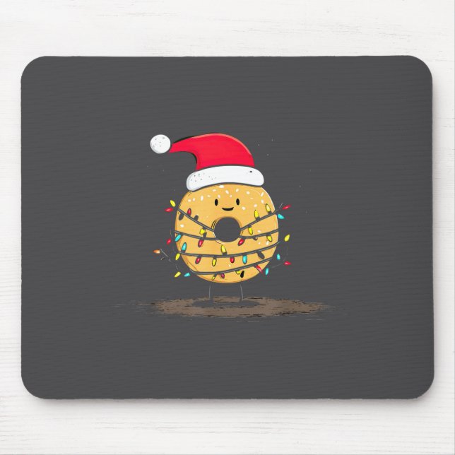 Funny Bagel Christmas Graphics Lights Lover  Mouse Pad (Front)