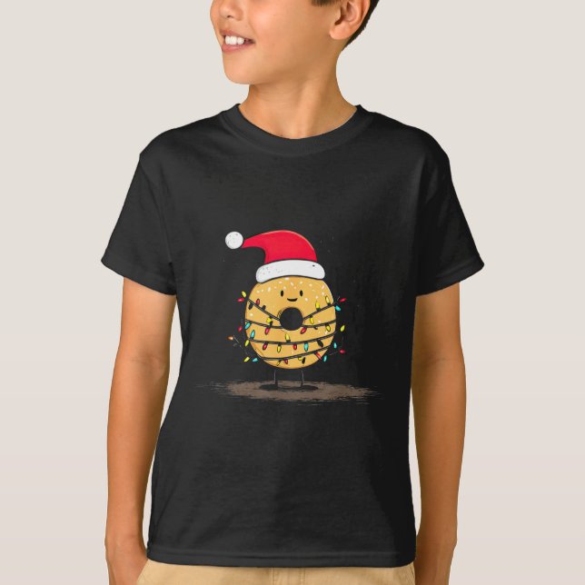 Funny Bagel Christmas Graphics Lights Lover  T-Shirt (Front)