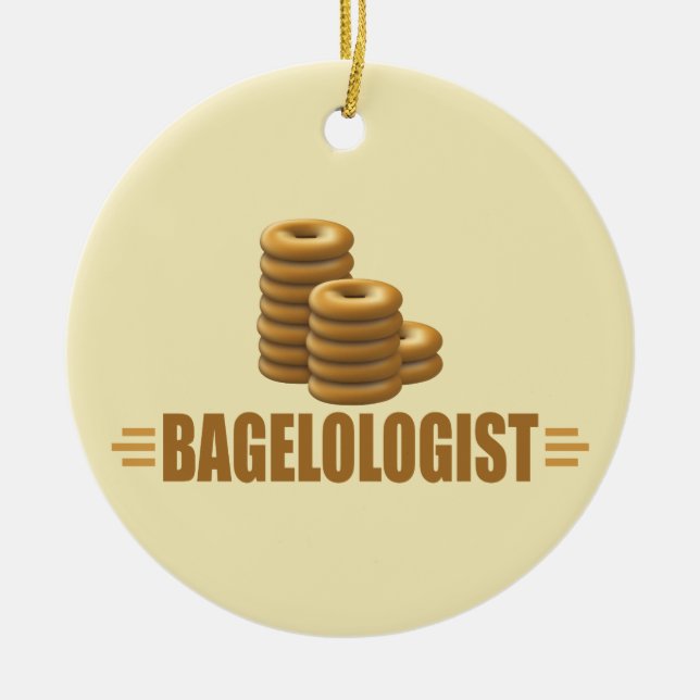 Funny Bagels Ceramic Ornament (Front)