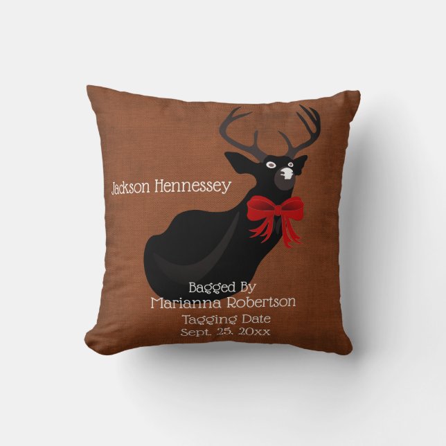 Funny Bagged Buck Fiance  Throw Pillow (Front)