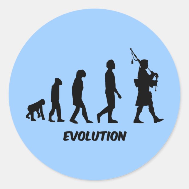 Funny bagpipes classic round sticker (Front)