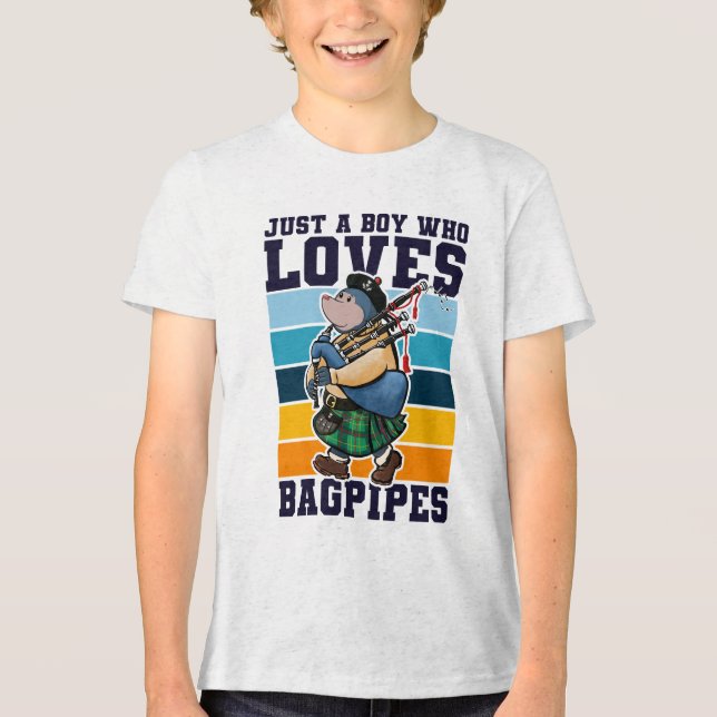 Funny Bagpipes Tri-Blend Shirt (Front)