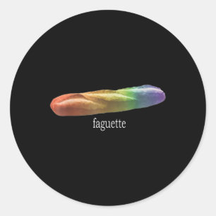 Funny Baguette Rainbow Faguette Lgbt Pride Month Classic Round Sticker