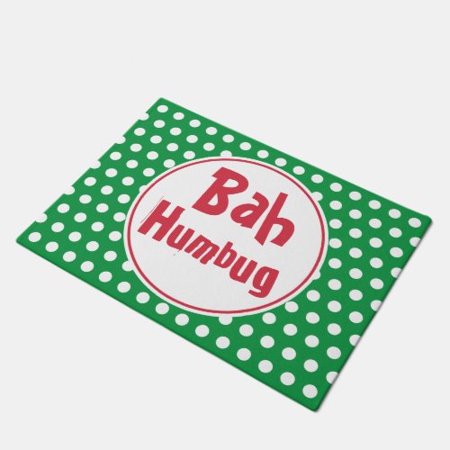 Funny Bah Humbug Christmas Doormat Rug 