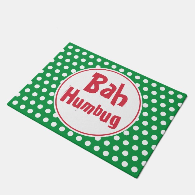 Funny Bah Humbug Christmas Doormat Rug  (Angled)