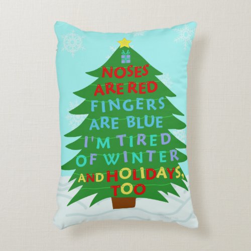 Funny Bah Humbug Christmas Poem Accent Pillow