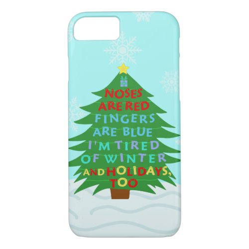 Funny Bah Humbug Christmas Poem iPhone 87 Case