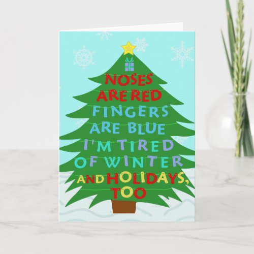 Funny Bah Humbug Christmas Poem Holiday Card