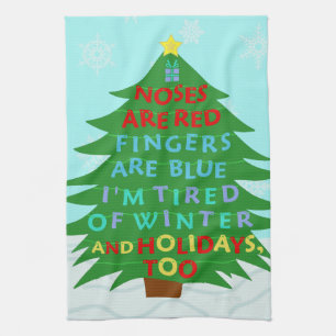 Funny Bah Humbug Christmas Poem Kitchen Towel