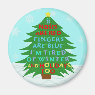 Funny Bah Humbug Christmas Poem Magnet
