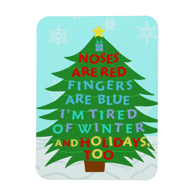 Funny Bah Humbug Christmas Poem Magnet (Vertical)