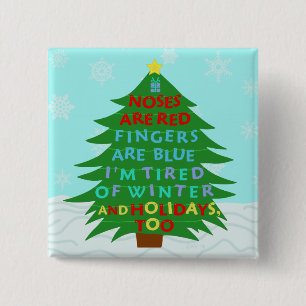 Funny Bah Humbug Christmas Poem Pinback Button