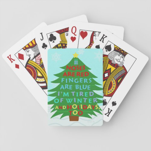 Funny Bah Humbug Christmas Poem Playing Cards