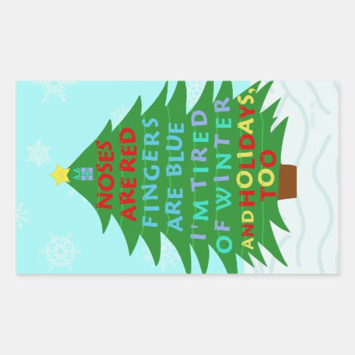 Funny Bah Humbug Christmas Poem Rectangular Sticker