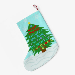 Funny Bah Humbug Christmas Poem Small Christmas Stocking