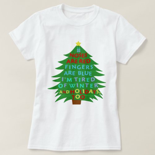 Funny Bah Humbug Christmas Poem T_Shirt