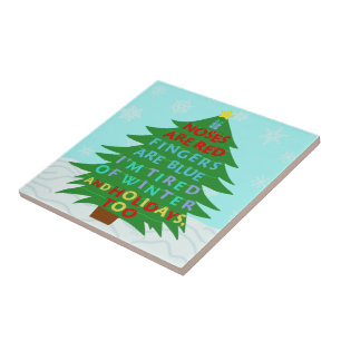 Funny Bah Humbug Christmas Poem Tile