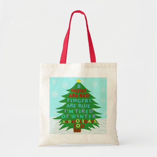 Funny Bah Humbug Christmas Poem Tote Bag (Front)