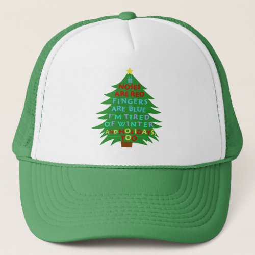 Funny Bah Humbug Christmas Poem Trucker Hat