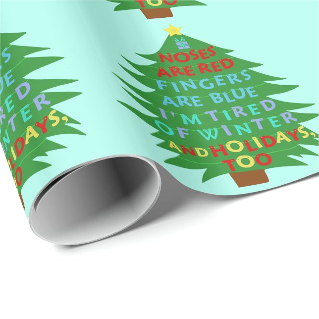 Funny Bah Humbug Christmas Poem Wrapping Paper (Roll Corner)