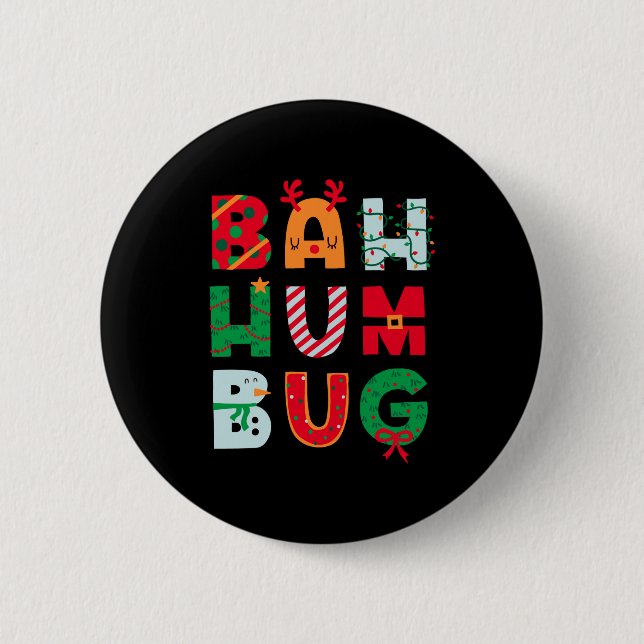 Funny Bah Humbug Holiday  Button (Front)