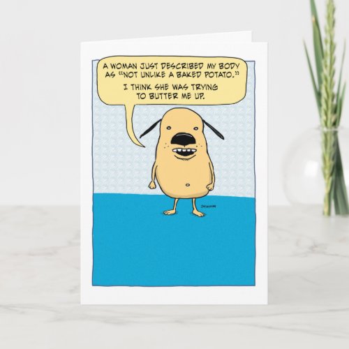 Funny Baked Potato Dog birthday card