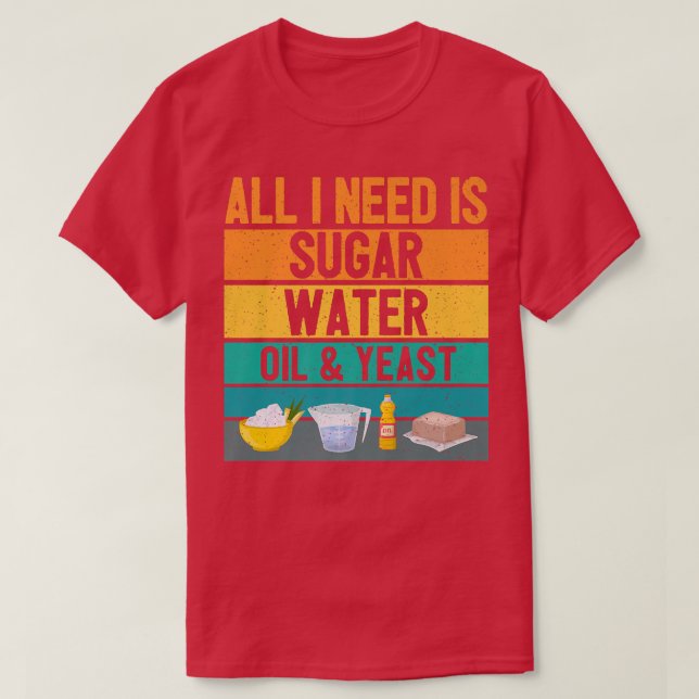 Funny Baker Bread Baking Bread Baker Retro  T-Shirt (Design Front)