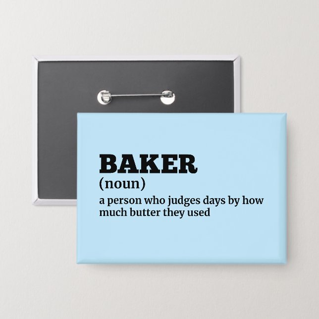 Funny Bakery Worker Definition Button (Front/Back)