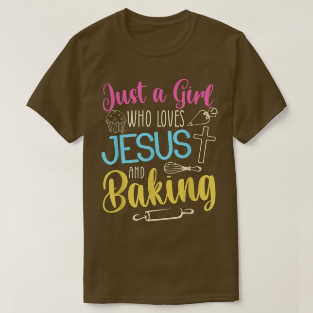 Funny Baking Baker Gift For Women Cool Jesus Bake  T-Shirt (Design Front)