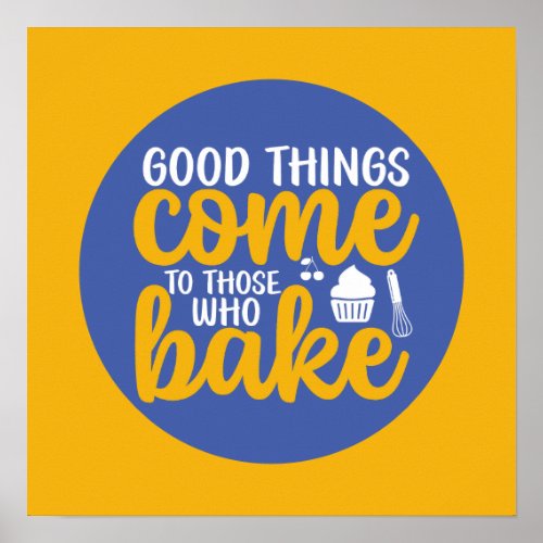 Funny Baking Baker Kitchen Typography Retro Art Poster