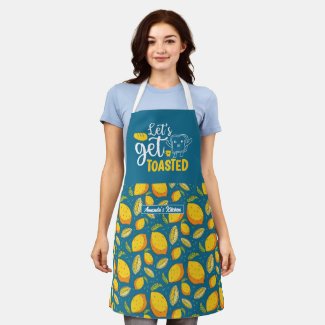 Funny Baking Bread Let's Get Toasted Lemon Pattern
