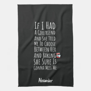 Funny Baking Gift For Him Teen Boys Men Baker Chef Kitchen Towel